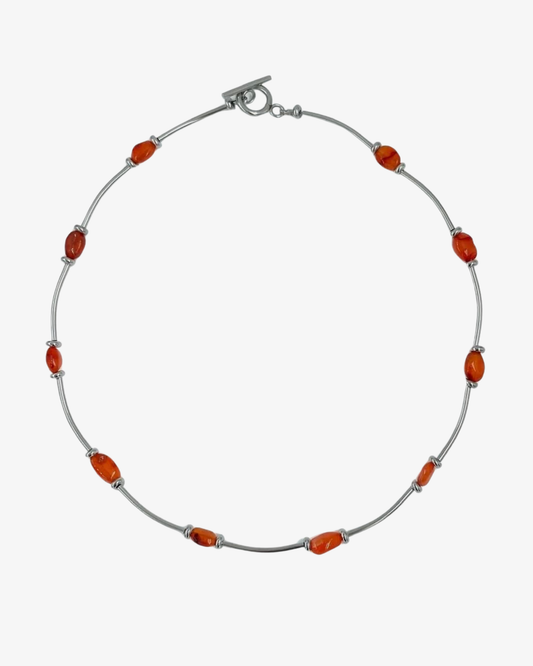 Carnelian orange halsband