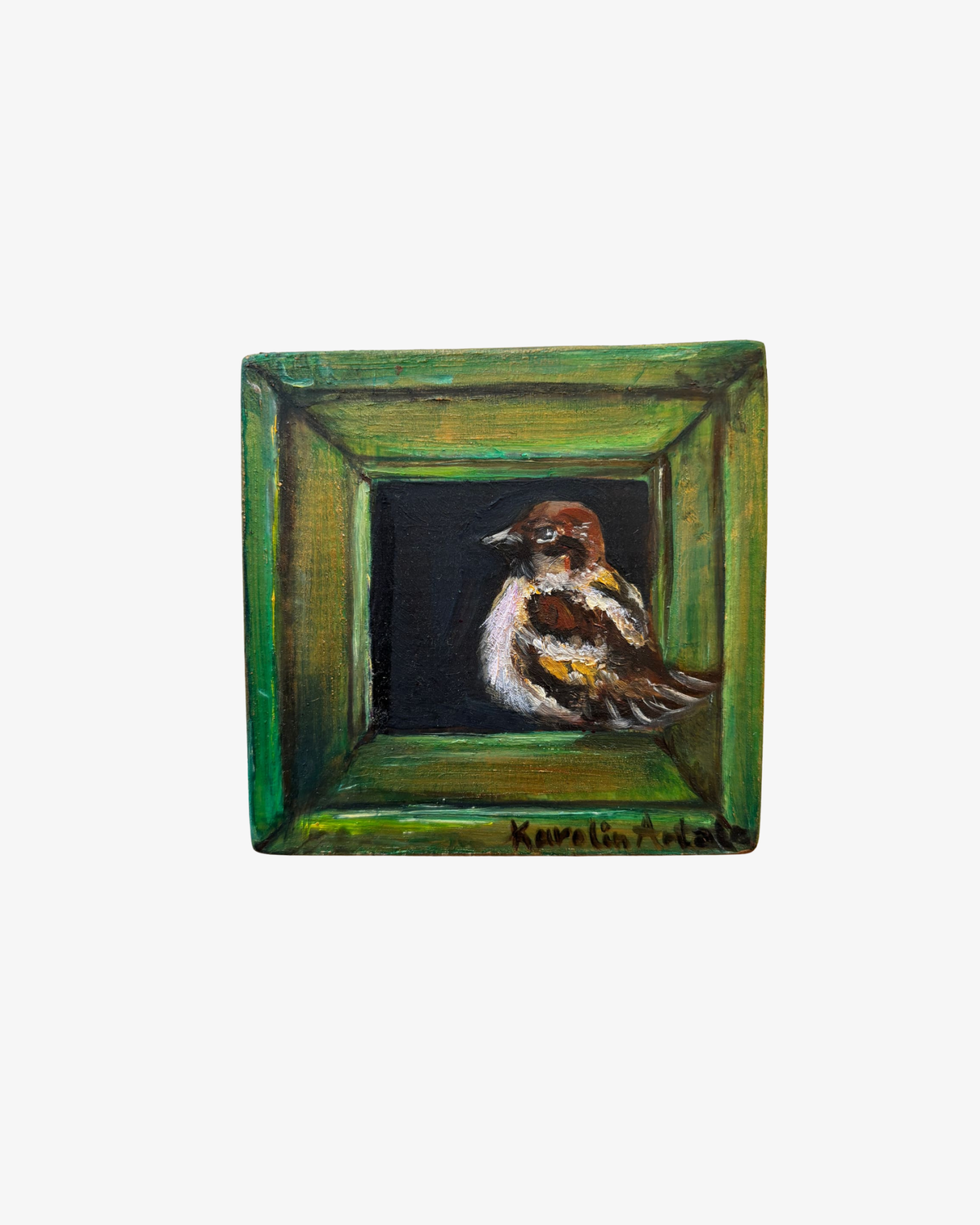Little Bird - Original Trompe-l'oeil Oljemålning