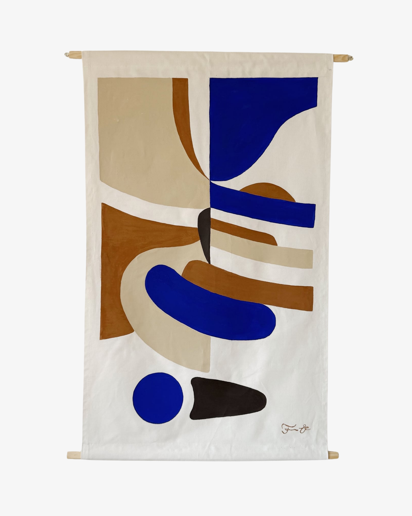 Textilkonst originalverk - Basic shapes cobalt blue