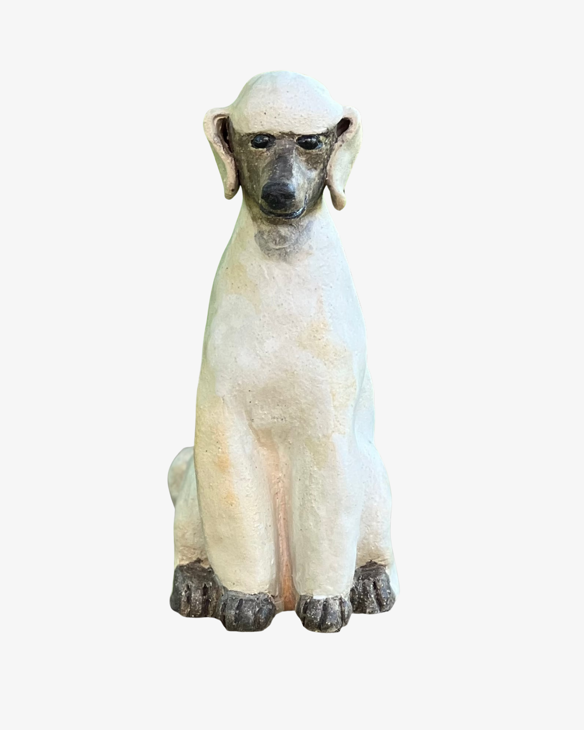 Vit Pudel skulptur