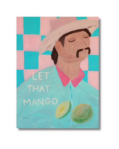 Let that Mango , Original akrylmålning, Med rutiga sidor