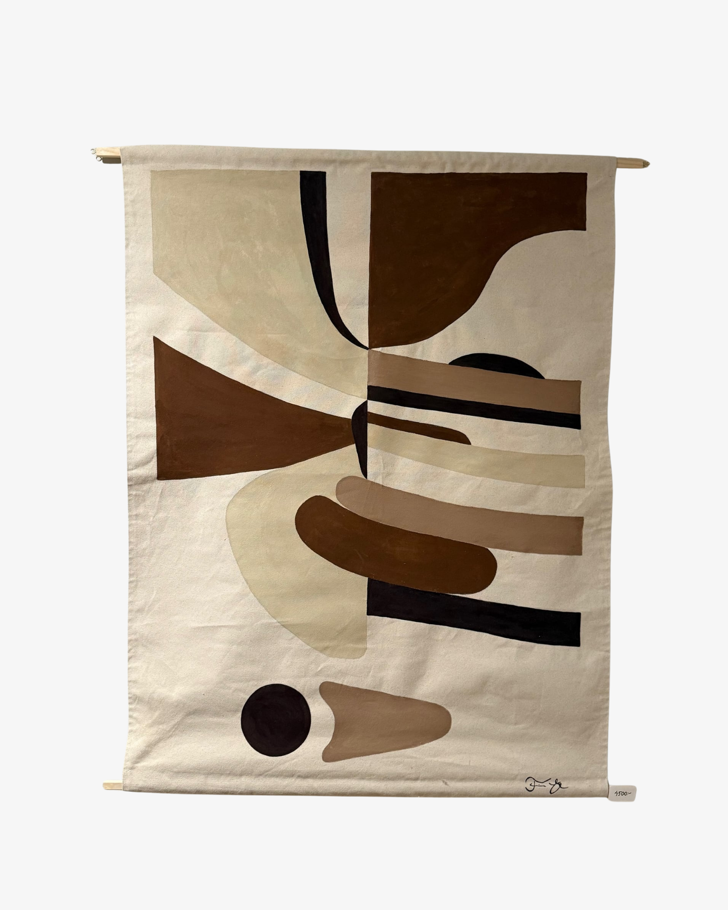 Textilkonst originalstycke - Basic shapes earthy tones