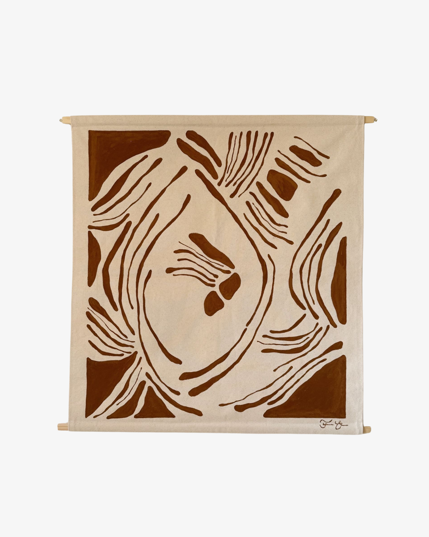 Textilkonst originalverk - Nerves ochre - liten