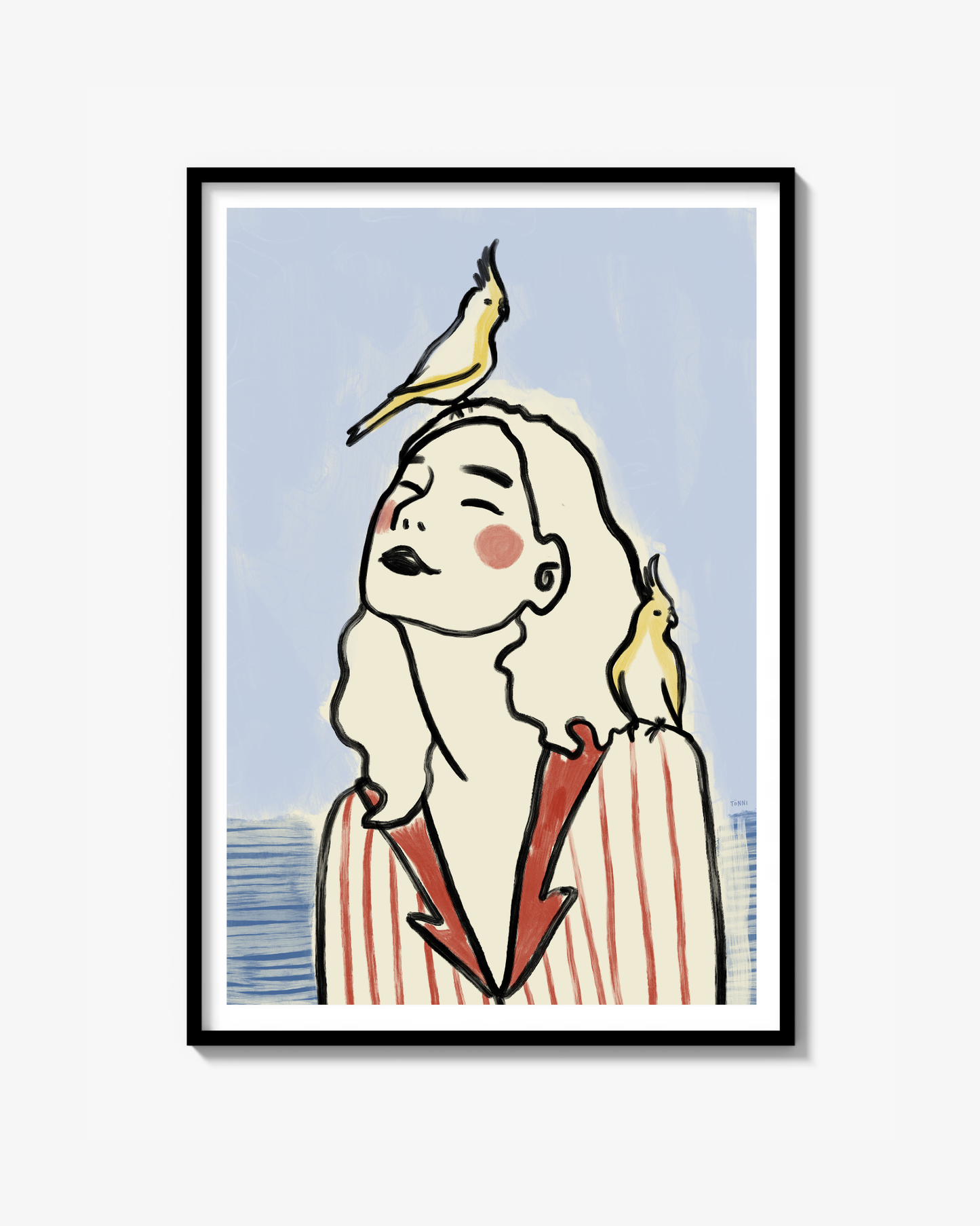 Feathers (blue) - Poster