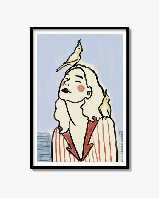 Feathers (blue) - Poster