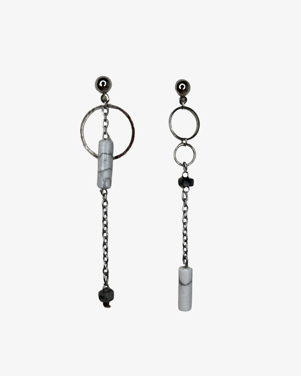 Harmony Drop Earrings – Obsidian & Howlite