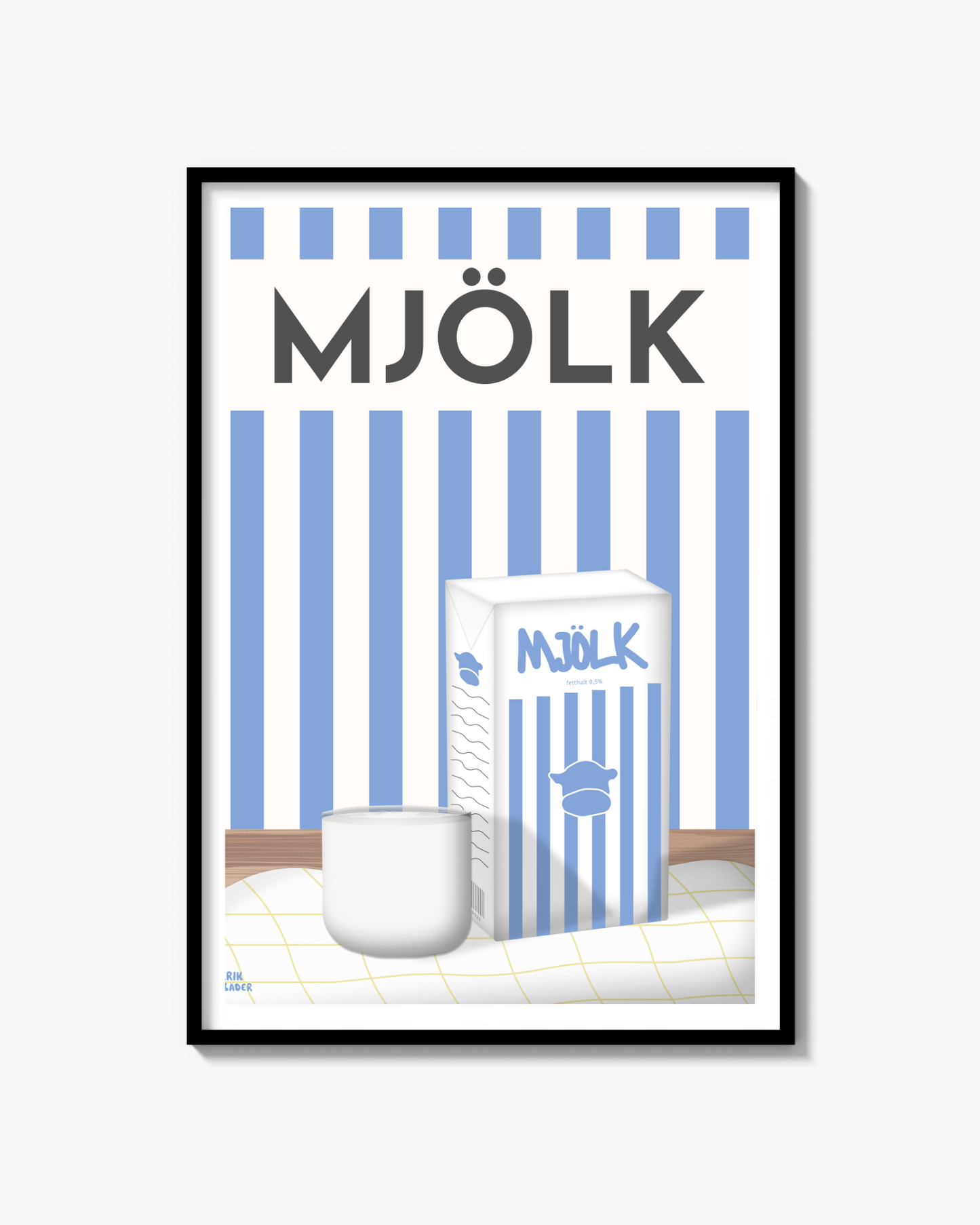 Blå Mjölk Poster