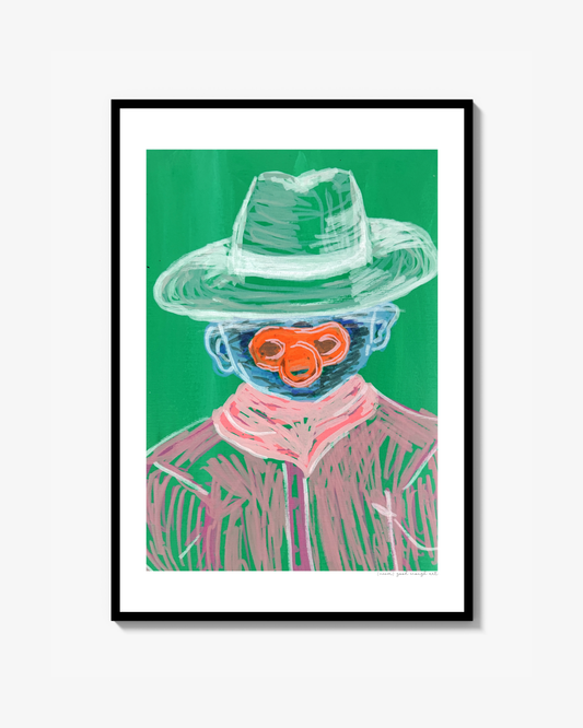 Baby cowboy grön print