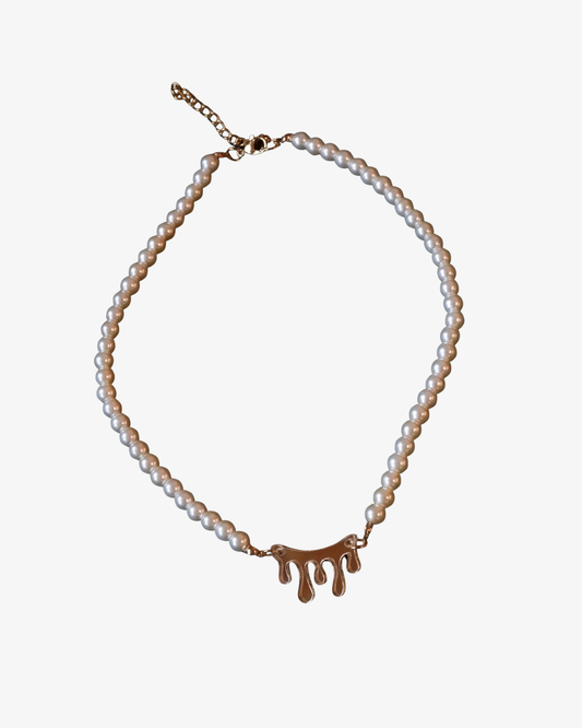 Droppande Flytande Guld Halsband
