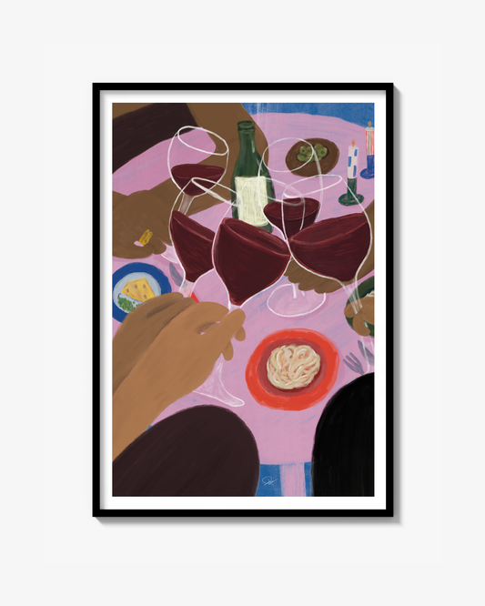 Dining red wine - Poster