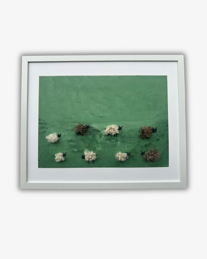 Sheep no 1 Blandteknik väggkonst