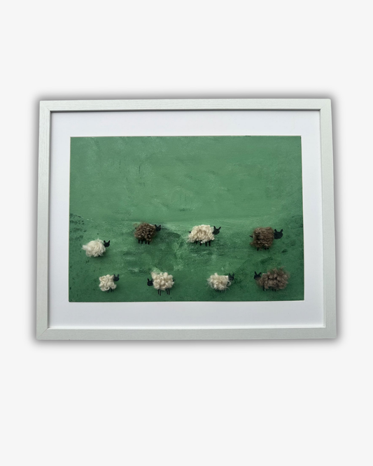 Sheep no 1 Blandteknik väggkonst