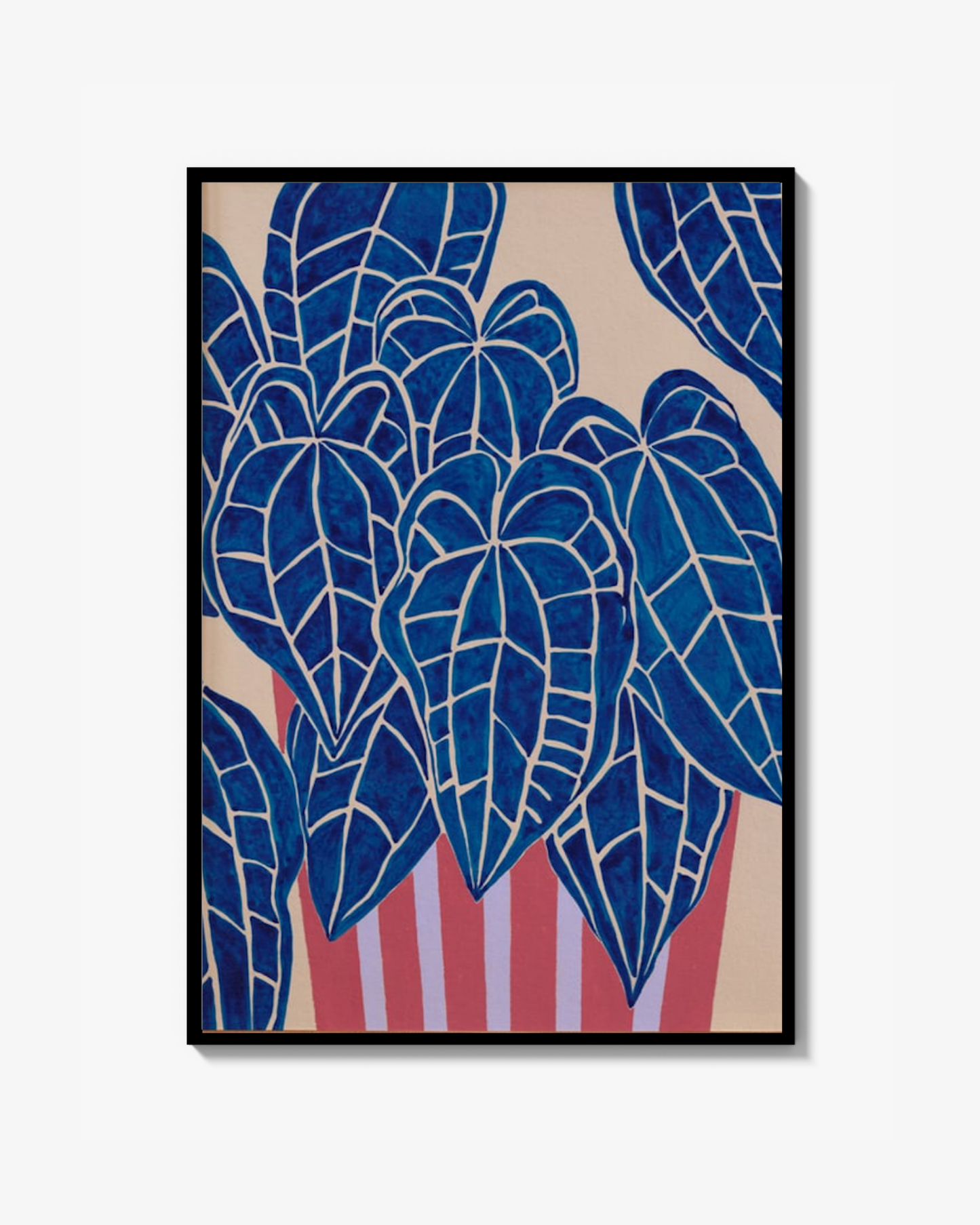 Blå Blommig Art print