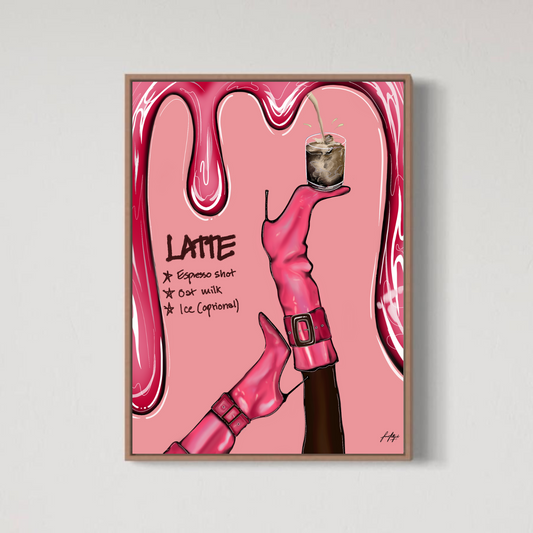 Pink Latte Recipe (Poster)