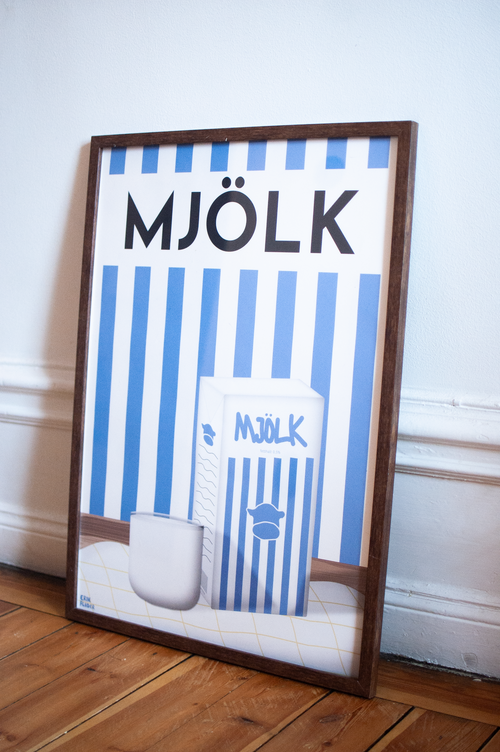 Blå Mjölk Poster