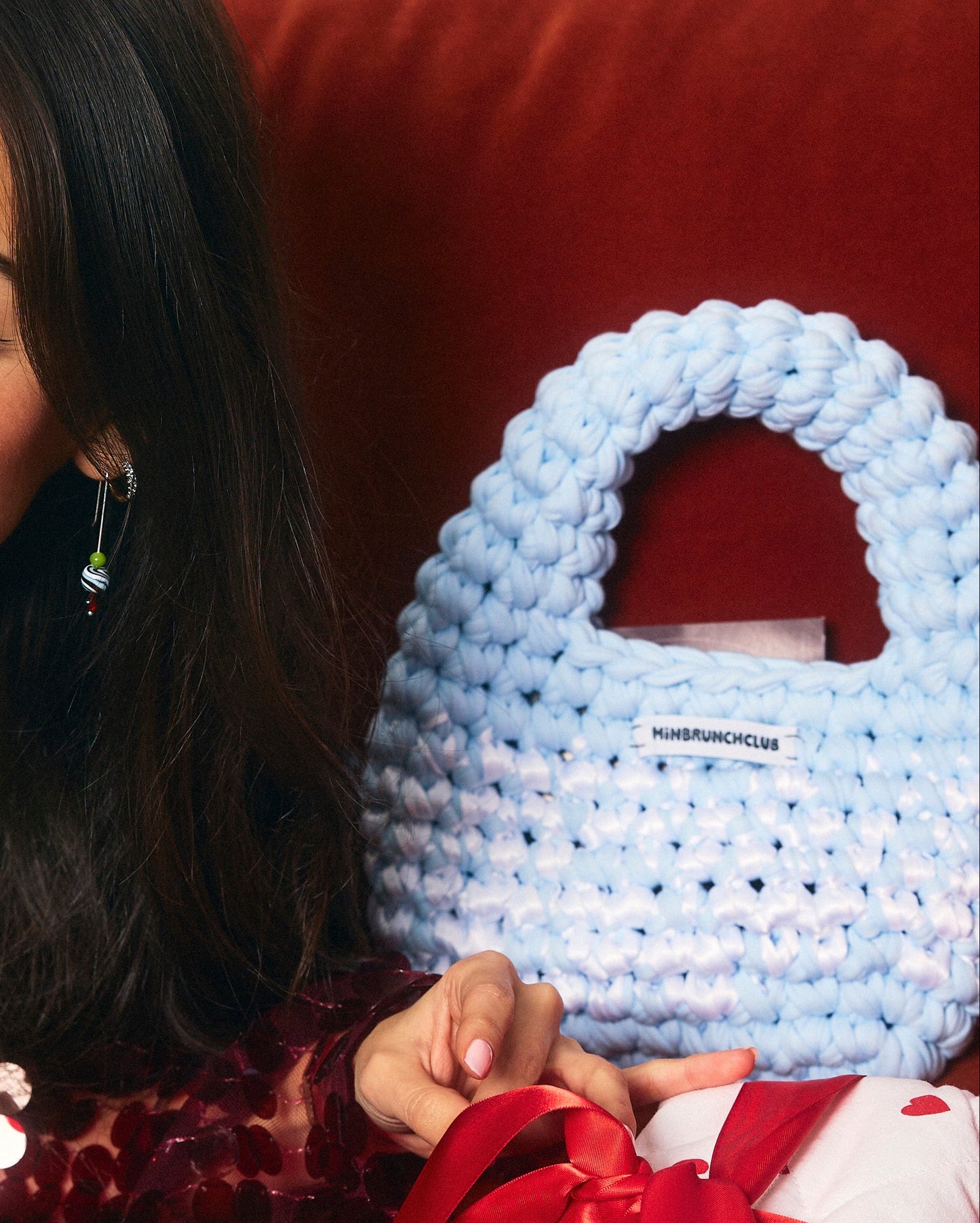 Icey satin crochet bag