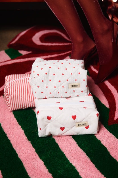 Upcycled makeup bag - Hearts