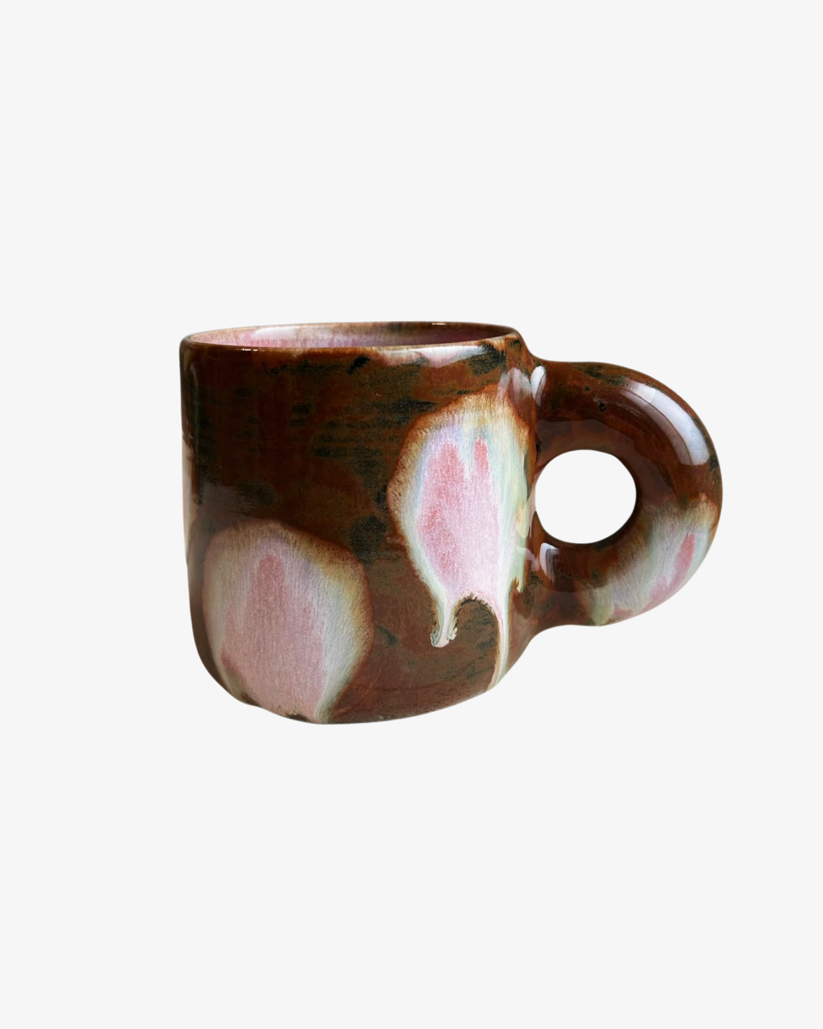 Chunky Mugg - Brun Med Rosa prickar