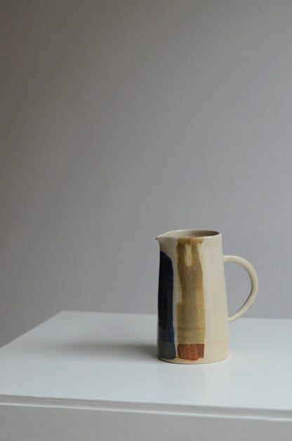 Striped Jug - Yellow and blue