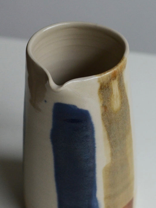 Striped Jug - Yellow and blue