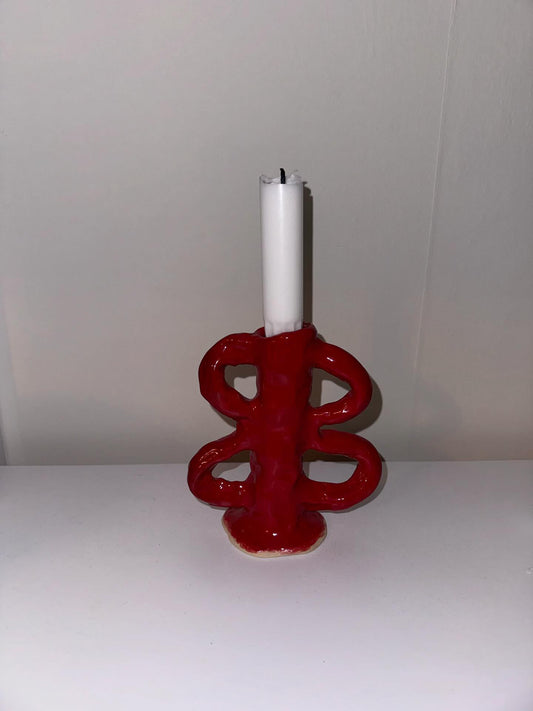 RED CANDLE HOLDER