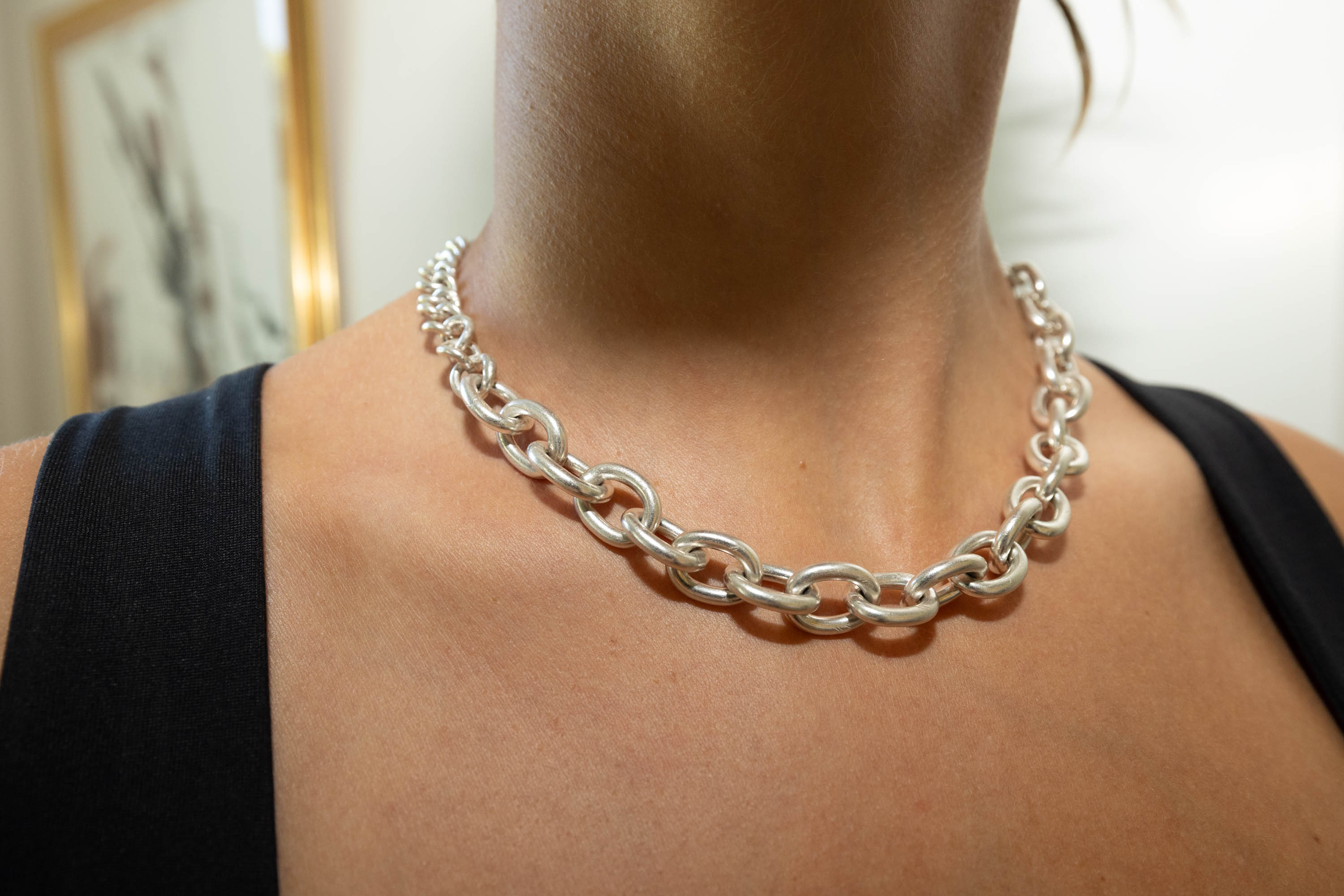 Chain Necklace Gold Chunky Chain Necklace Heavy Steel Necklace Stateme –  Pure Greek Shop
