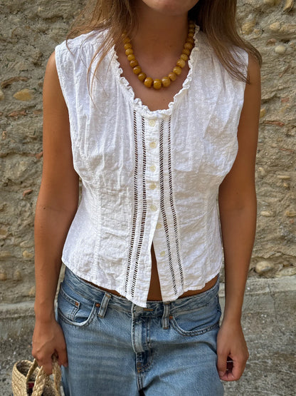 NICE - Yellow Pearl Halsband