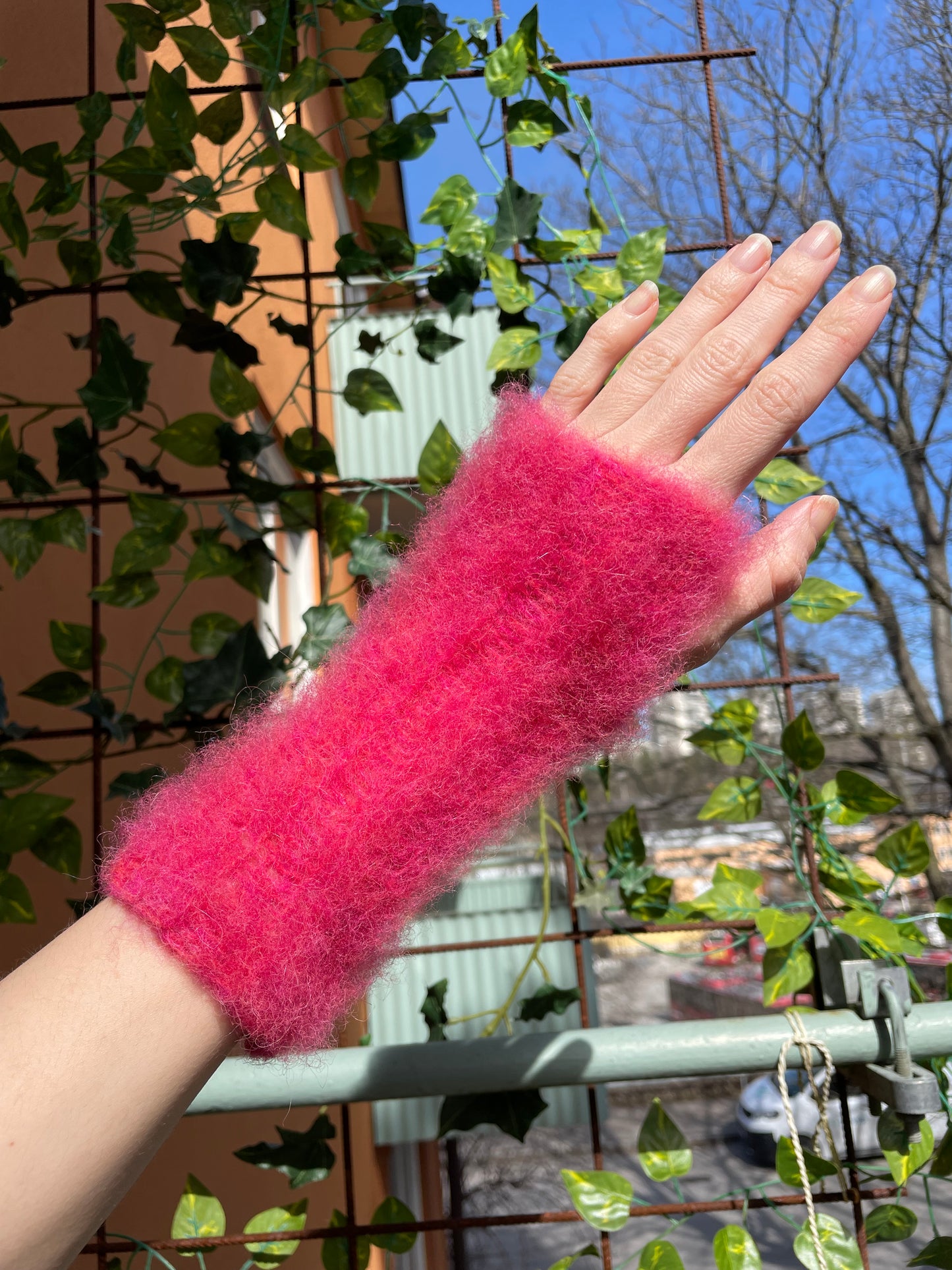 Wrist warmers - Pink & Orange