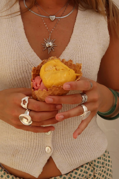 SHINE - SILVER SUN NECKLACE