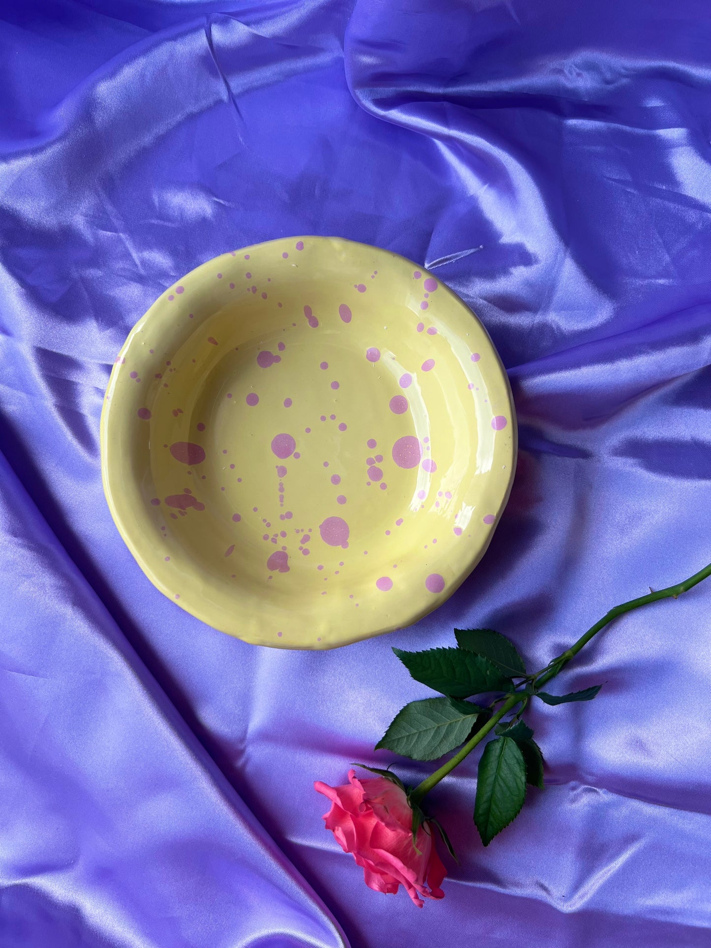 Spotted bowl - Yellow & Pink