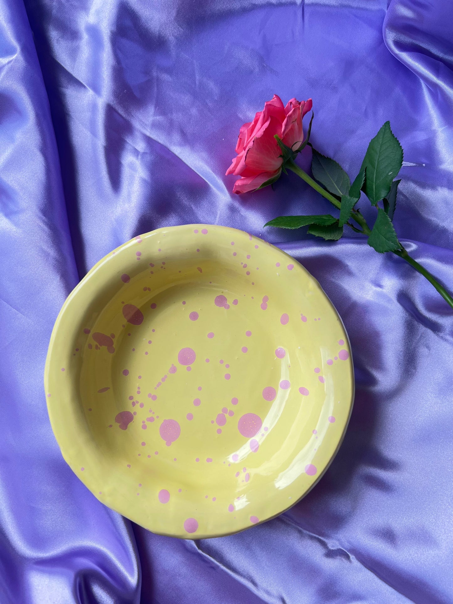 Spotted bowl - Yellow & Pink