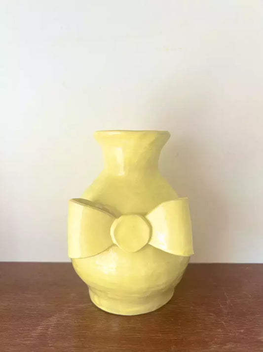 Bow vase - yellow