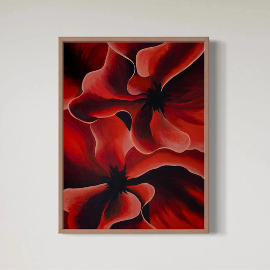 Flower red and burgundy Print