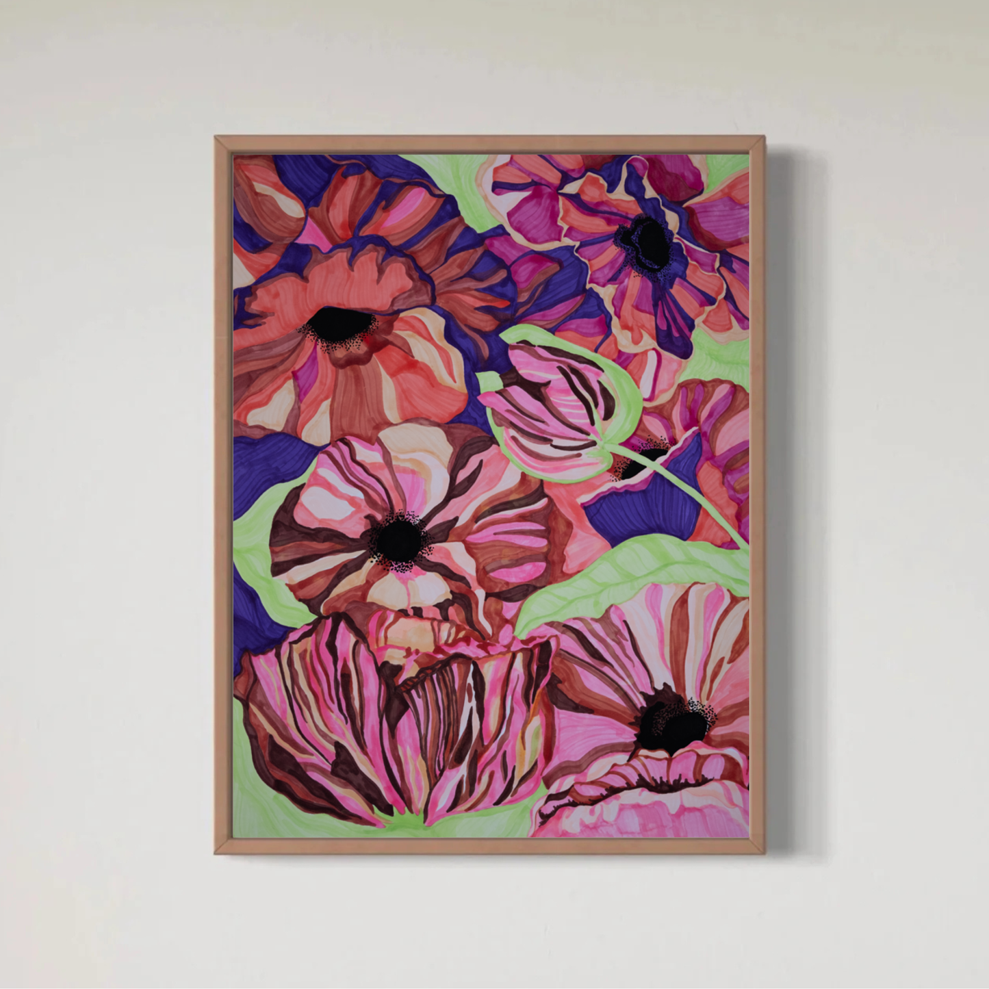 Poppy flowers pink Print