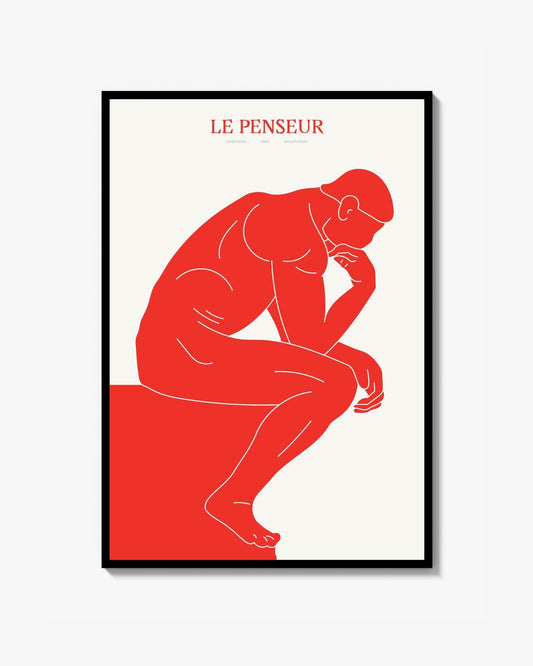 Le Penseur (Röd) - Poster