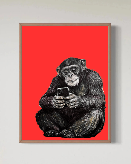 Scroll Ape – Red Edition – Begränsad Fine Art Print
