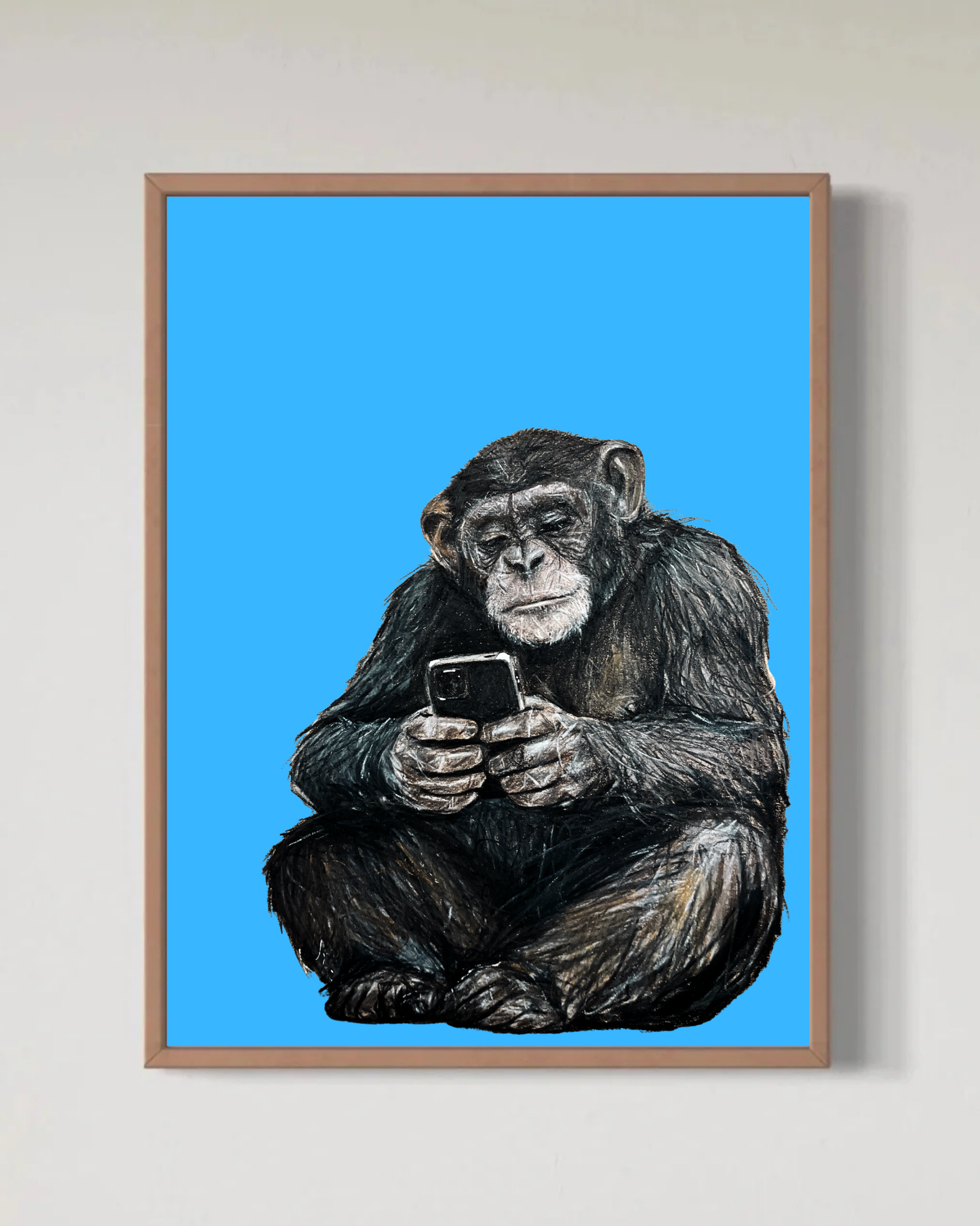 Scroll Ape – Blue Edition – Begränsad Fine Art Print