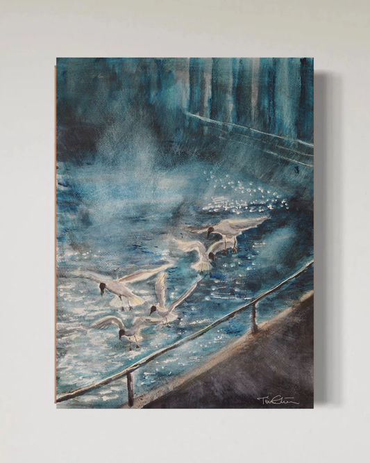 The seagulls’ breakfast time - Original målning