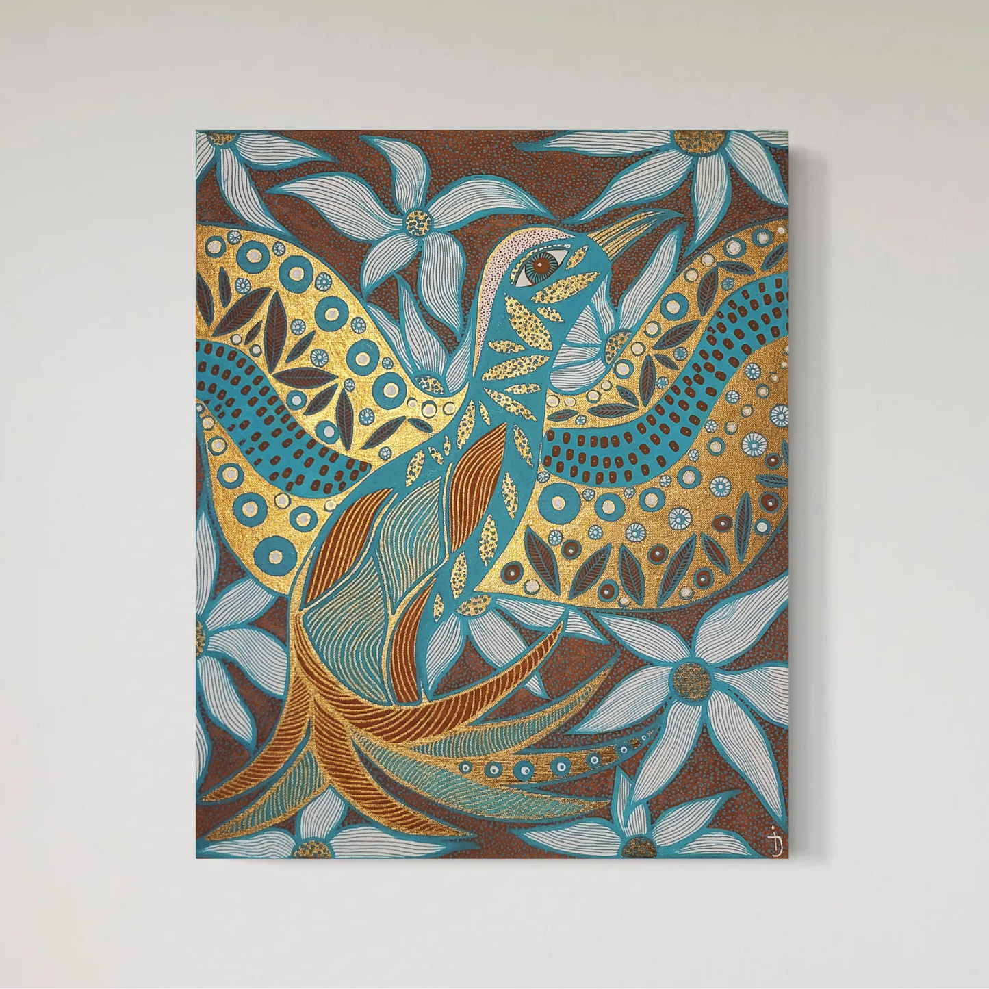 Turquoise bird Original