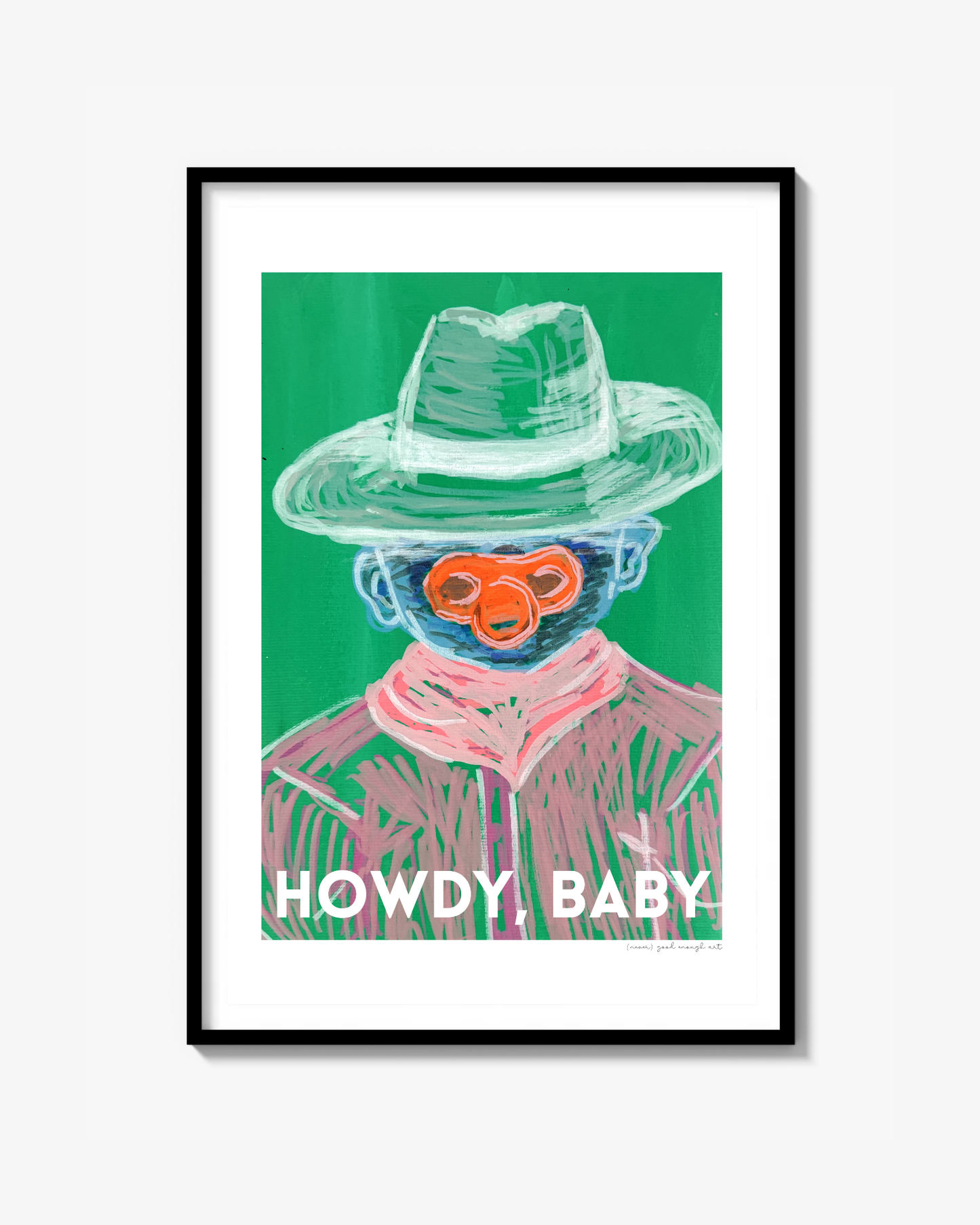 Howdy, baby text grön Poster
