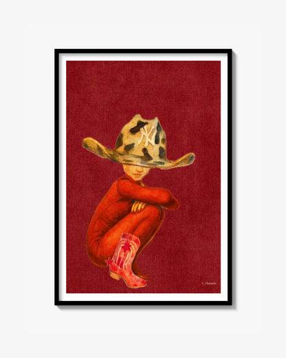 Red yankee cowgirl Poster
