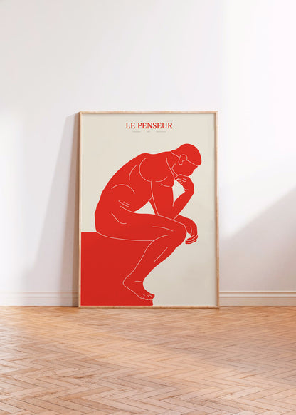 Le Penseur (Röd) - Poster