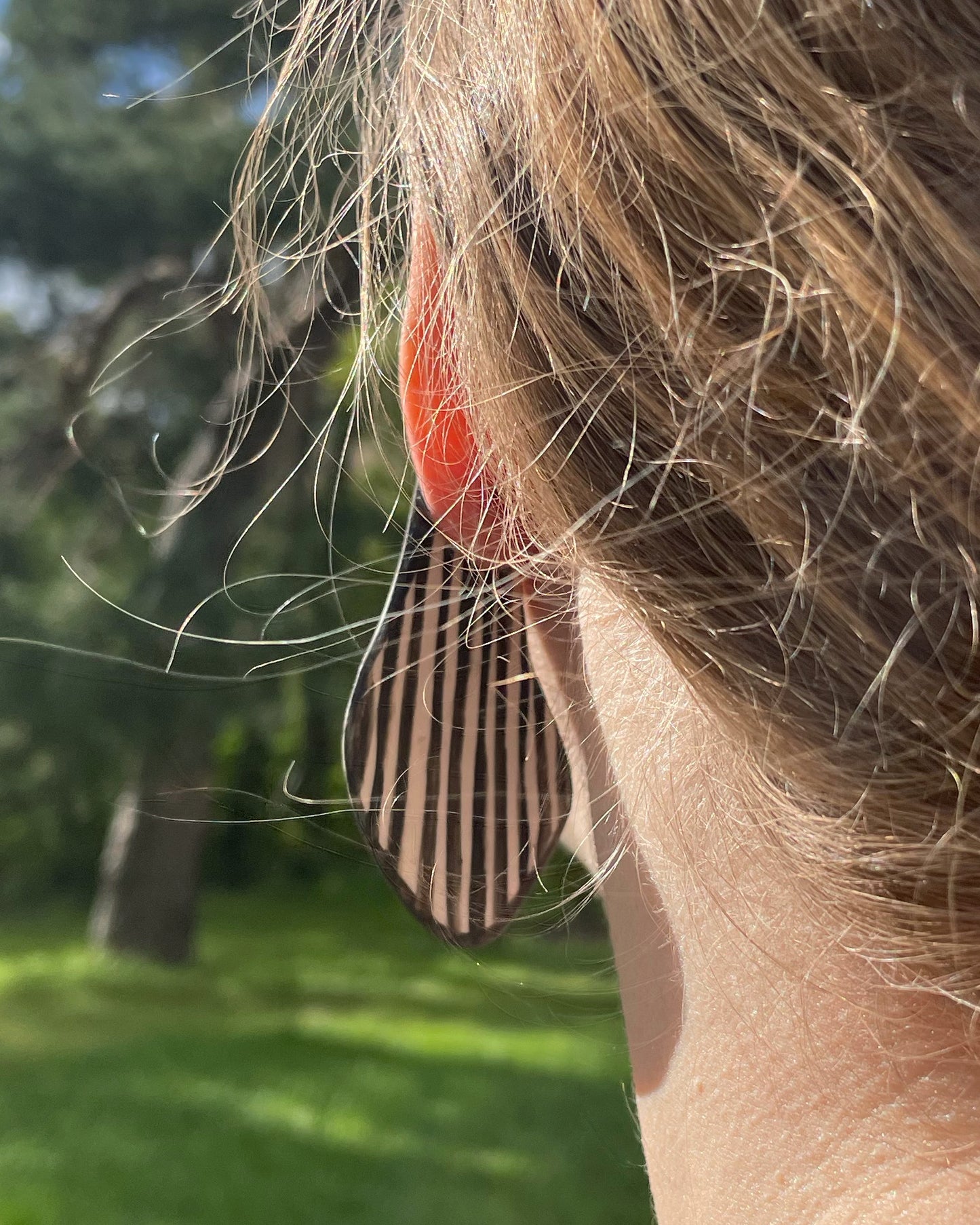 Stripe matte earrings