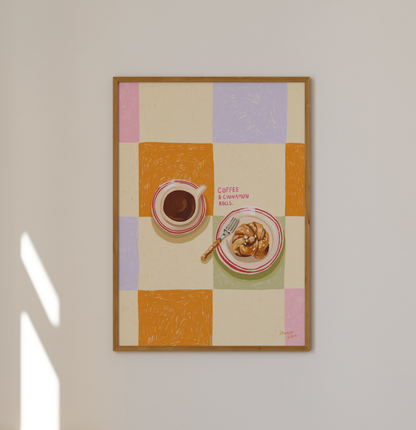 Coffee and cinnamon rolls - Print