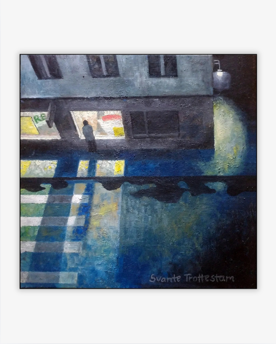 Nightly street windows, Original målning