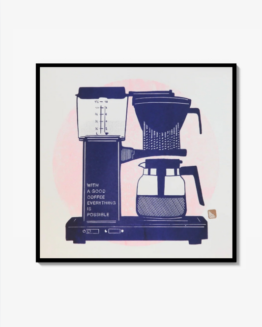 Coffee Machine - handtryckt screen Print