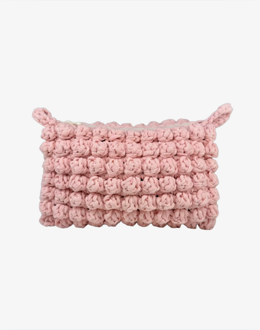 Virkad bubbliga necessär, Rosa - Mellan