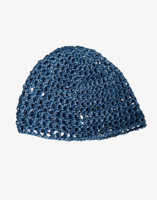 Glitter nätmössa - Denimblå