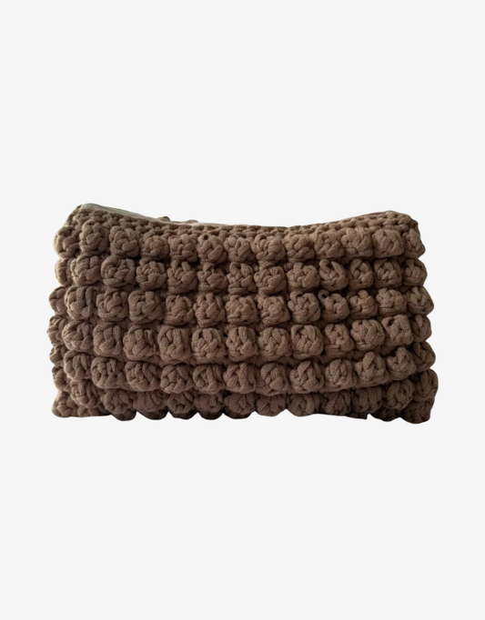 Virkad beige Bubbliga Necessär, persikobeige - Stor storlek