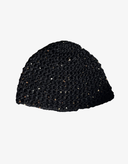 Glittermesh Mössa - Svart